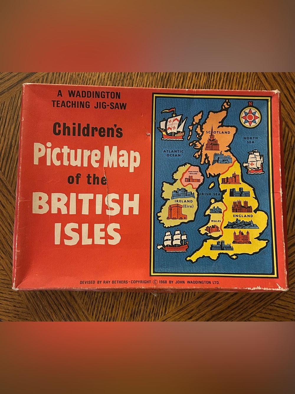 Vintage 1968 Map of the British Isles Jigsaw Puzzle